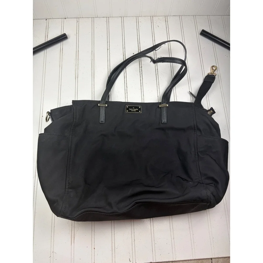 Kate Spade New York Black Nylon Baby Bag Diaper Tote Shoulder Bag